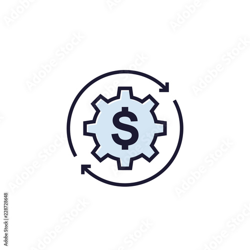 cost optimization, vector icon on white