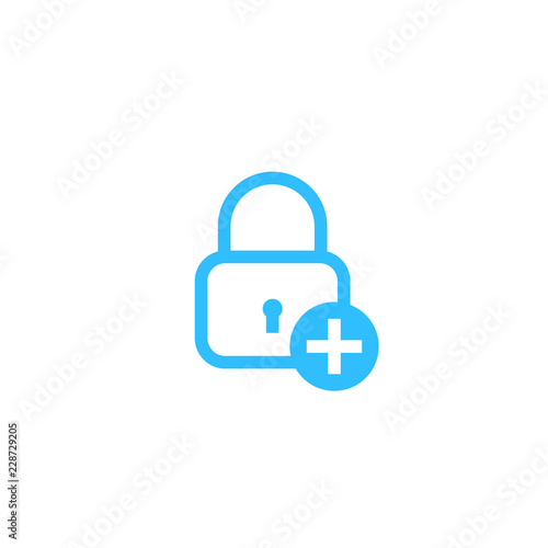 Lock with add sign, security icon