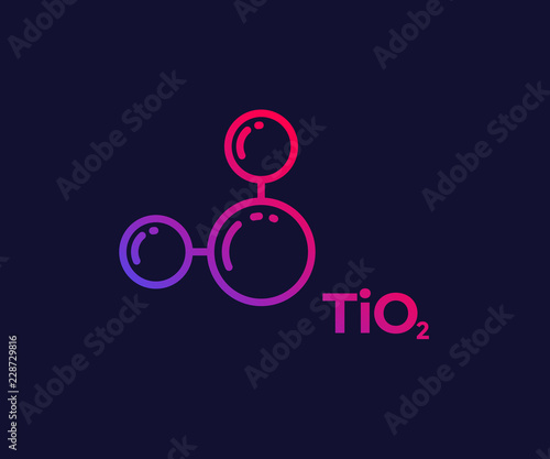 titanium dioxide molecule, linear icon