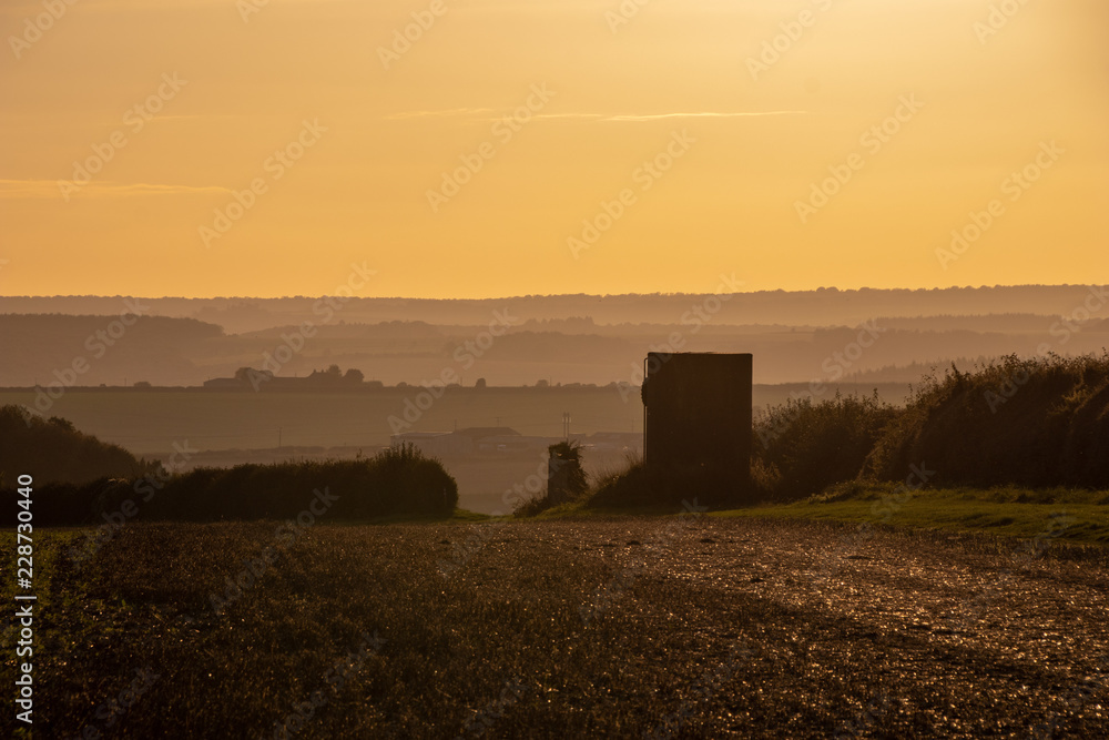 Fototapeta premium Sunset behind Water Tower