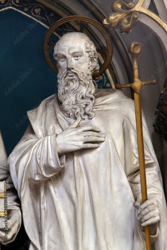 Obraz premium Saint Paul, altar of St. Peter and Paul in Zagreb cathedral dedicated to the Assumption of Mary 