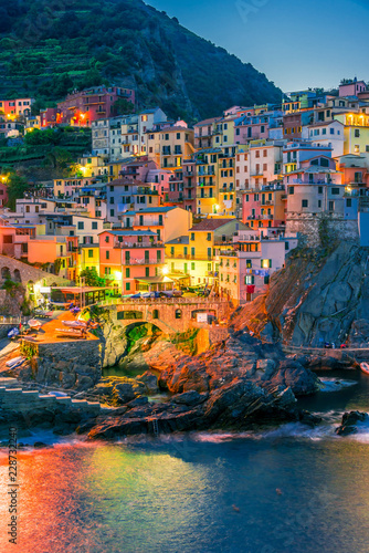 Picturesque town of Manarola, Liguria, Italy photo
