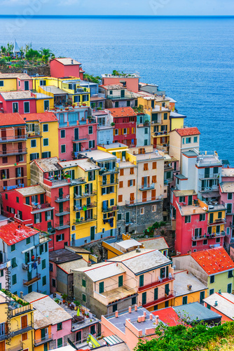 Picturesque town of Manarola, Liguria, Italy photo