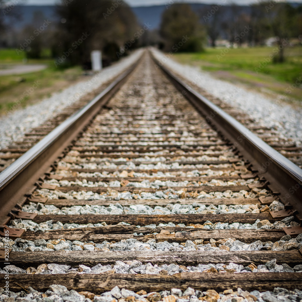 Railroad Tracks Stretching into the Distance Railroad Tracks Stretching into the Distance