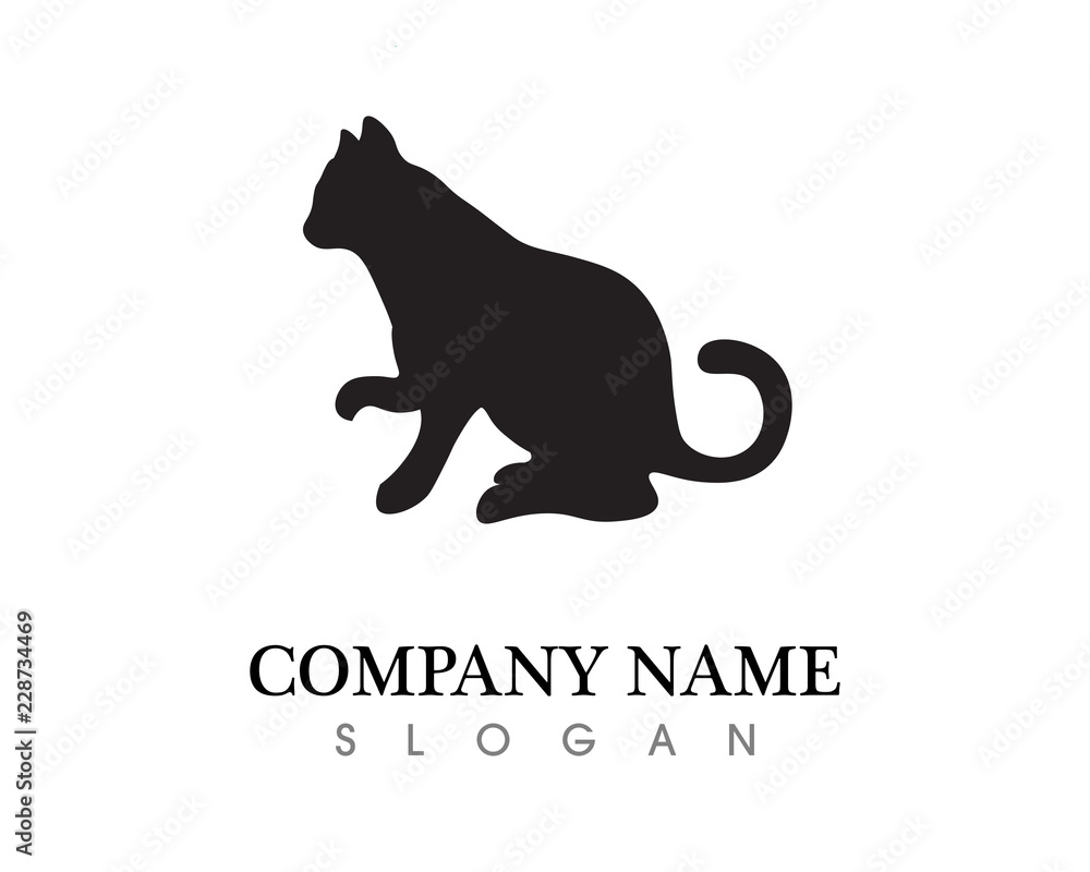 Love cat symbols logo and symbols template
