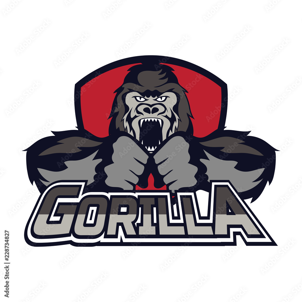 gorilla logo on white background,  vector illustration