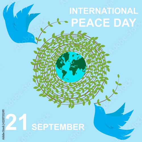 Vector illustration of dove September 21 world peace day