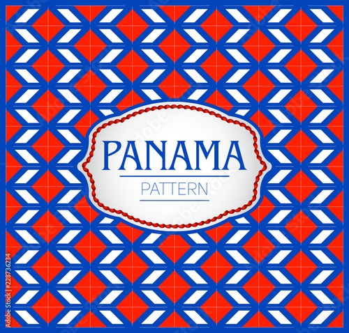 Panama pattern, Background texture and emblem with the colors of the flag of Panama
