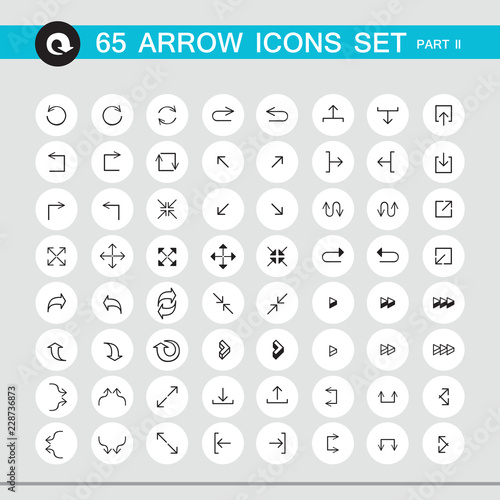 65 arrow sign icon set. Part 2. Vector illustration