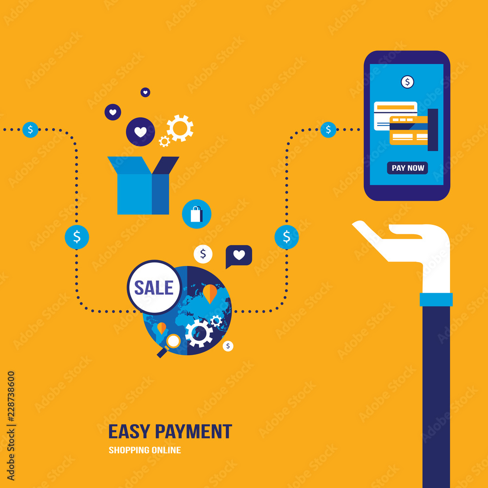 Mobile payment Online shopping and e-commerce concept Vector illustration Mobile payment Online shopping and e-commerce concept Vector illustration