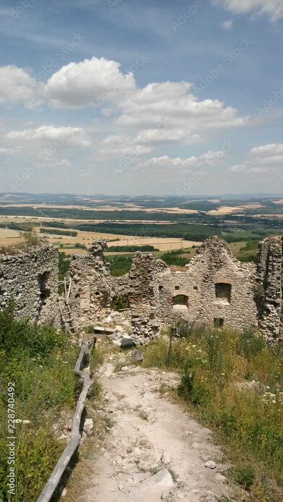 Ruins and view in West Slovakia, Korlatka