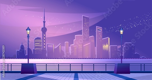 Shanghai city embankment
