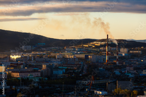 October, 2018 - Murmansk, Russia - Murmansk is the largest city in the world located beyond the Arctic Circle. Murmansk is located on the rocky east coast of the Kola Bay of the Barents Sea.