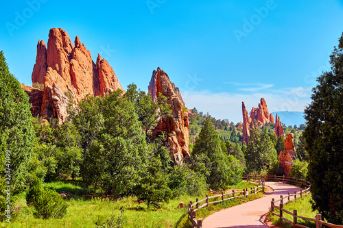Garden of the Gods red rocks in Rocky Mountains