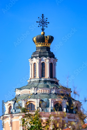 The crown on the roof of the Jesuit Church of St. Casimir