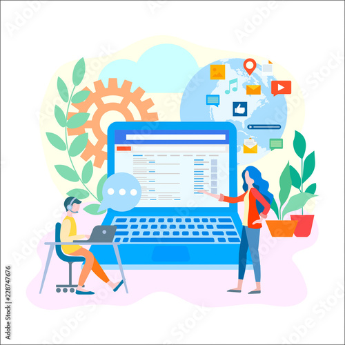 Social Media Marketing All over the world Concept. Vector illustration for web design