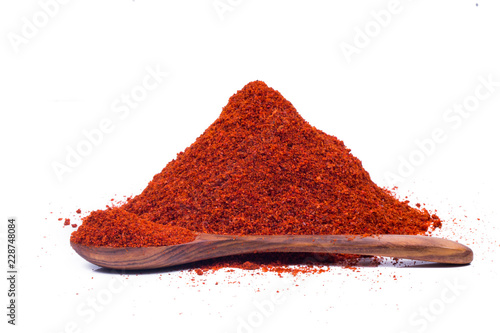 red chili powder isolated on white background 