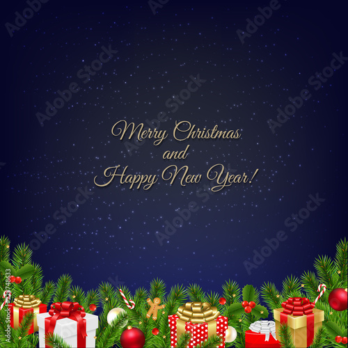 Christmas Retro Postcard