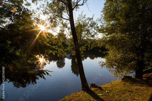 sunset on lake