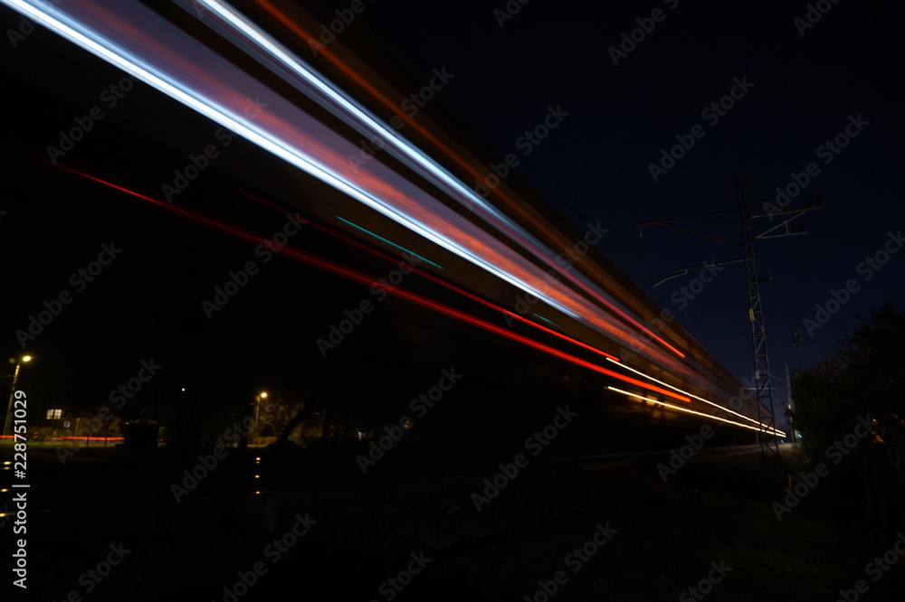 Fast moving night train