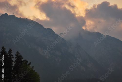 sunset in mountains