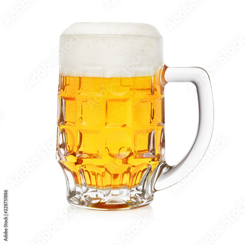 Pint of beer isolated