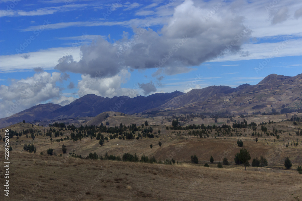 roadside view on the landscape of ecuador