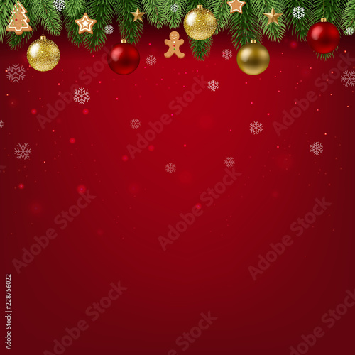 Christmas Postcard With Garland