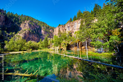 Hanging Lake Blue Oasis Waterfalls in Mountains