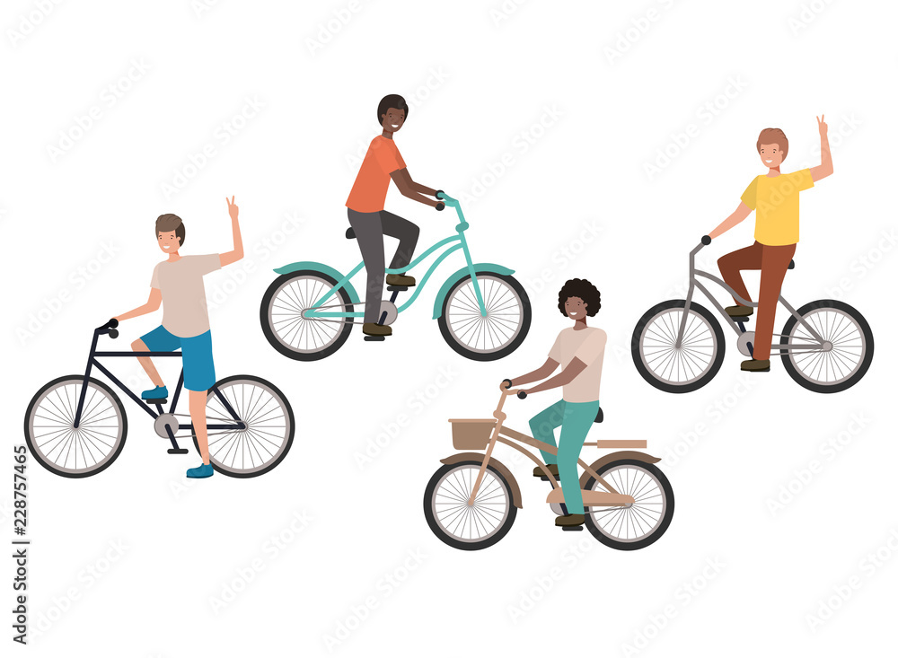 men with bicycles avatar character