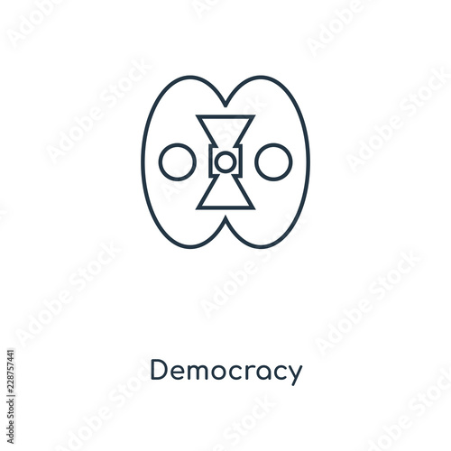 Democracy concept line icon. Linear Democracy concept outline symbol design. This simple element illustration can be used for web and mobile UI/UX.