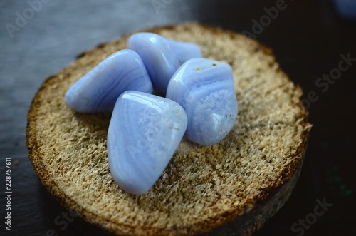 Blue Lace Agate Tumbled Stone great for dealing with stress and emotions Tumbled Blue Lace Agate Comfort and Nurturing healing reiki crystal. Blue, periwinkle crystal. 