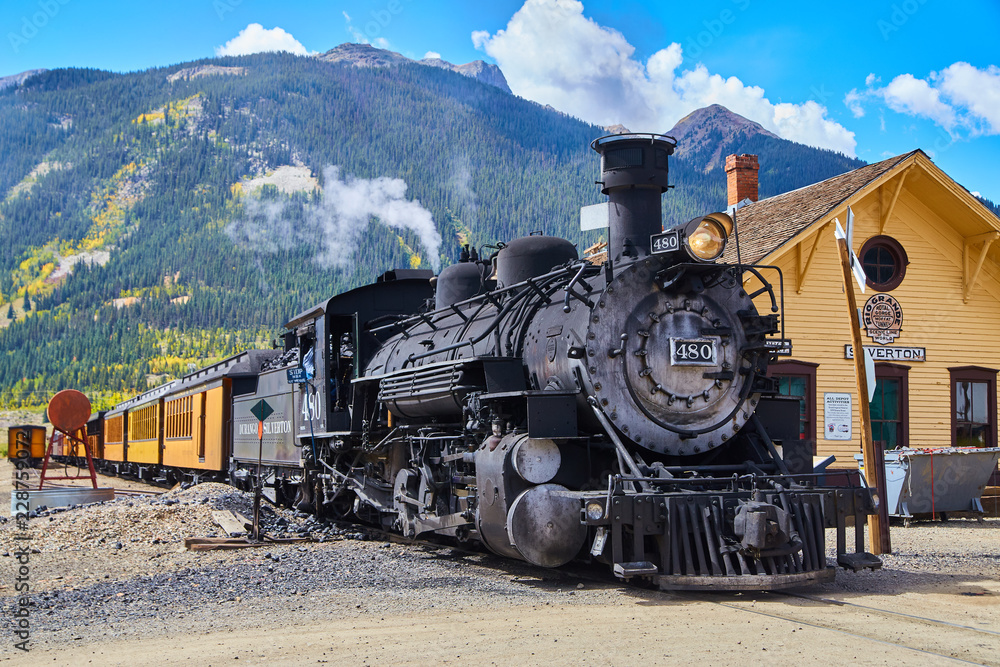Old Train 1800's Coal Powered in Mountains Stock Photo Adobe Stock