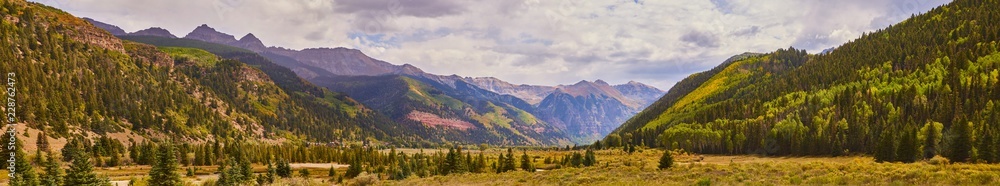 Rocky Mountains fields panorama