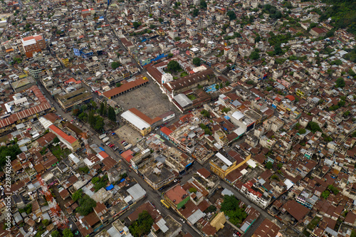 Aerial overhead of Santiago Atitlan, Guatemala