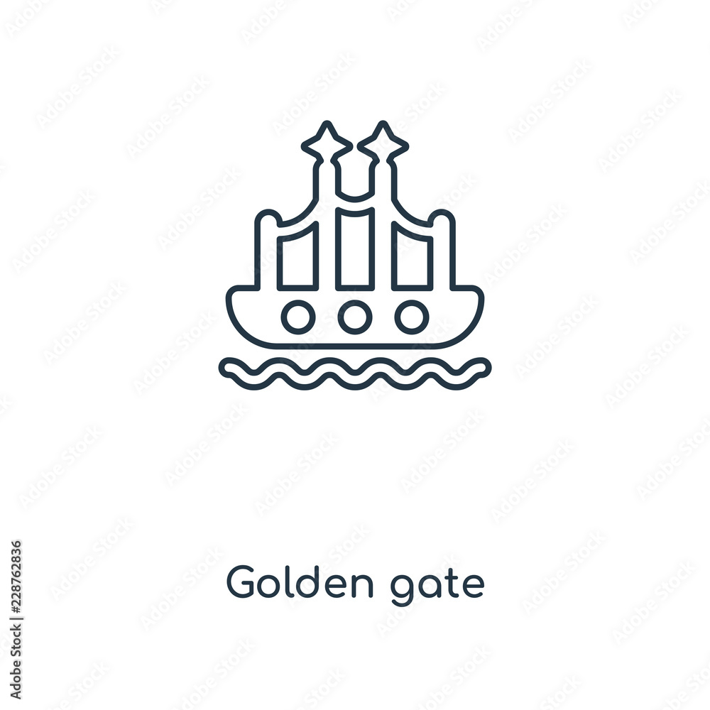 golden gate icon vector