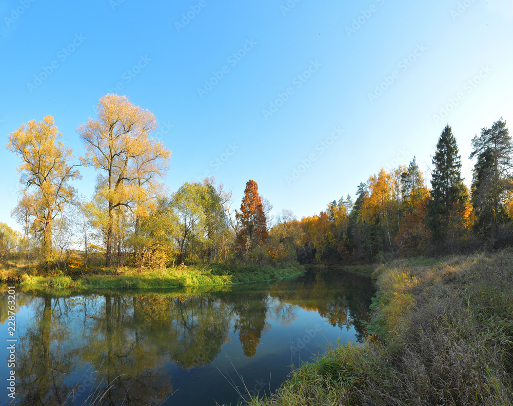 Russian Nature - Autumn on the banks of the Istra river, Moscow region, Russia, view 3