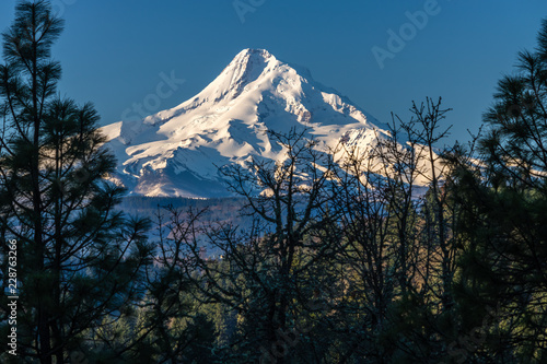Mt Hood covered in snow