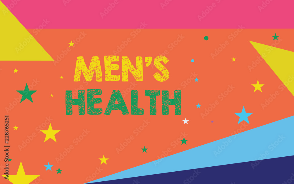 Conceptual hand writing showing Men s is Health. Business photo showcasing State of complete physical and mental wellbeing of men.