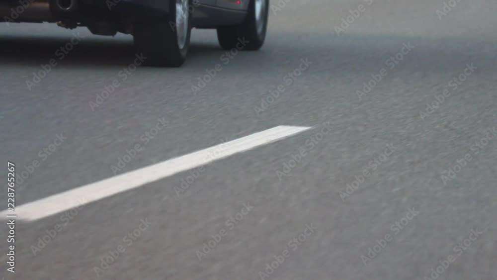 cars moving slowly in traffic, bottom view cars moving slowly in traffic, bottom view