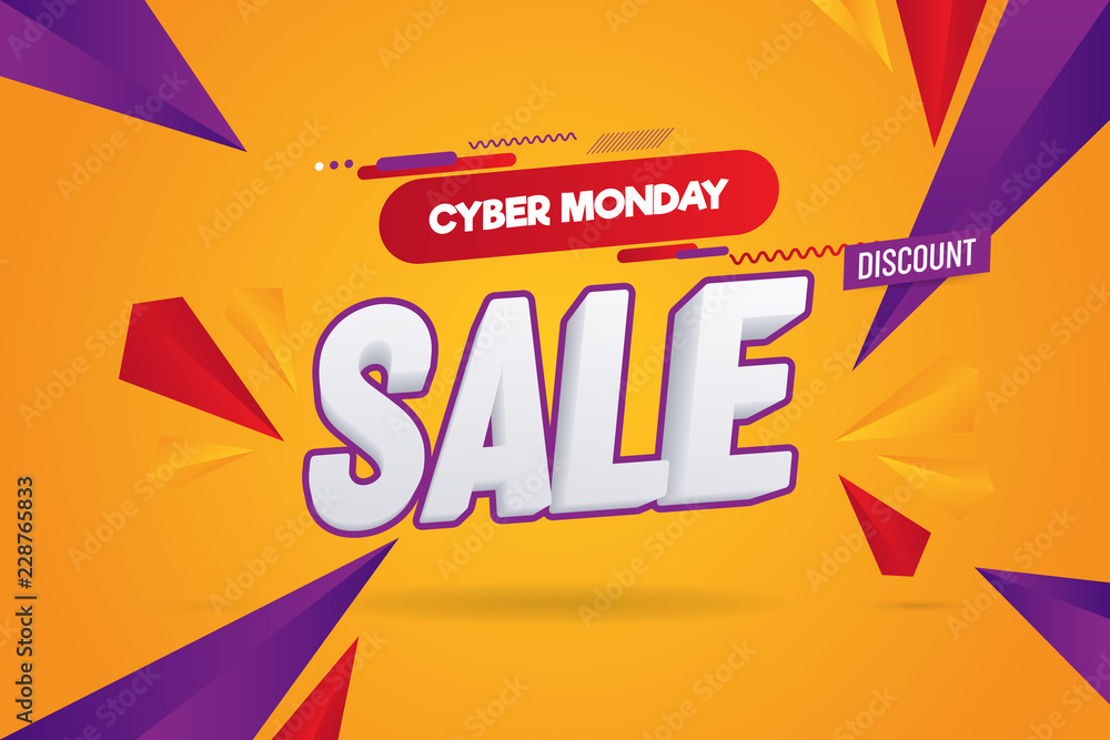 Cyber Monday Abstract Sale Vector Illustration Background