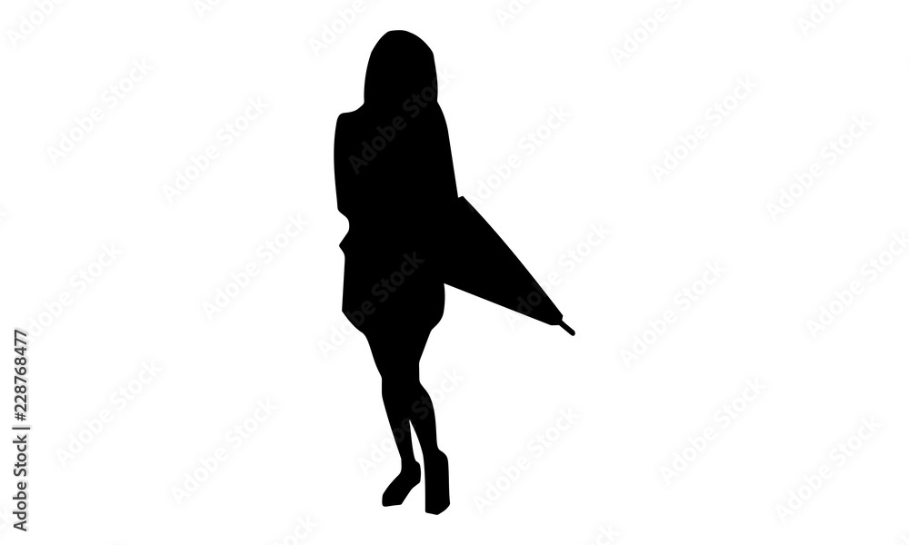 Silhouette vector images of women with umbrellas when the rain stops. Silhouette vector images of women with umbrellas when the rain stops.