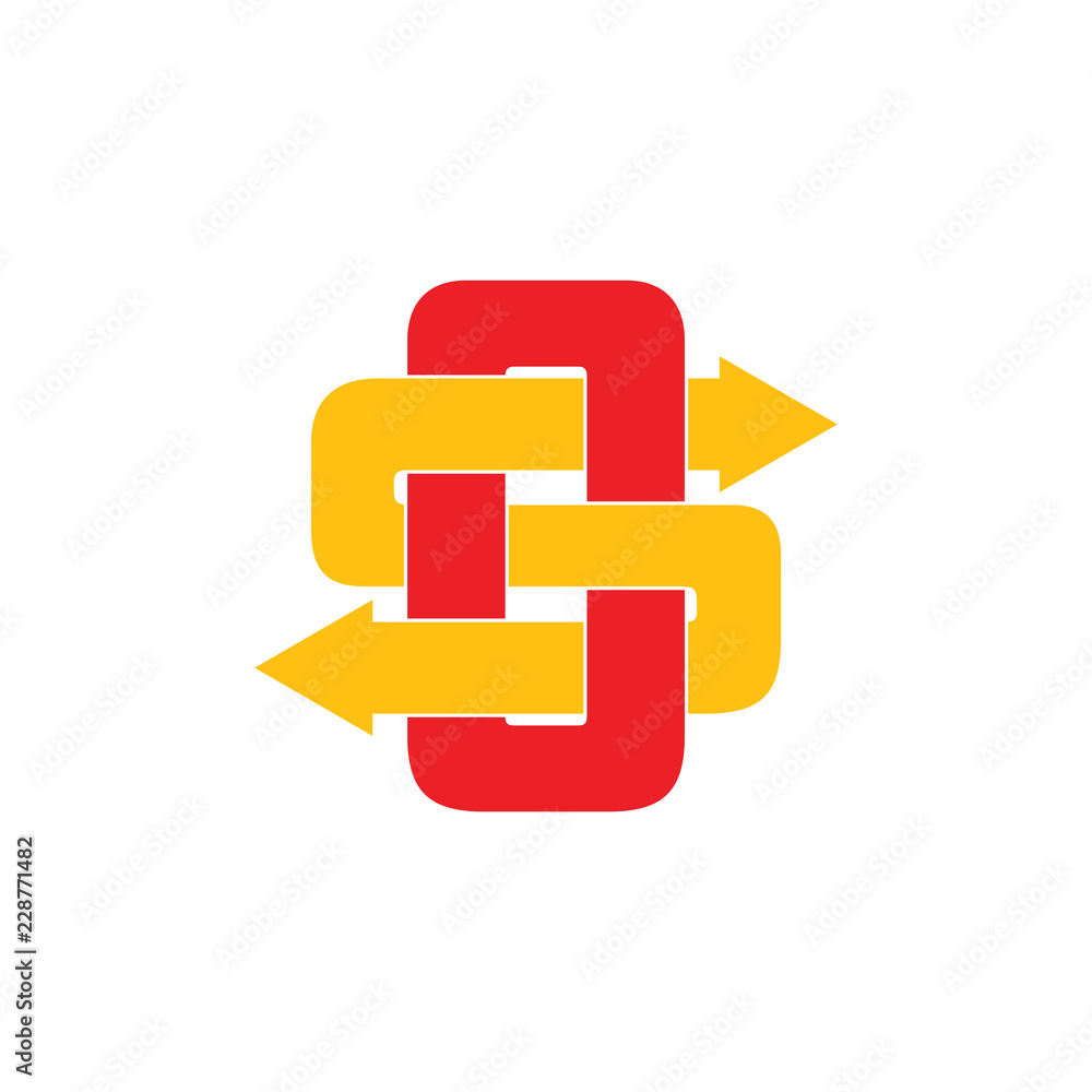 Obraz premium letters os linked arrow logo vector