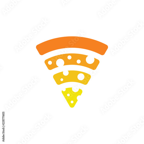 pizza wifi shape symbol vector