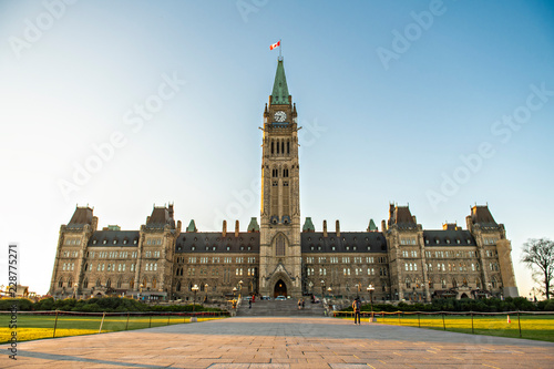 Center Block and the Peace Tower in Parliament Hill at Ottawa in Canada photo