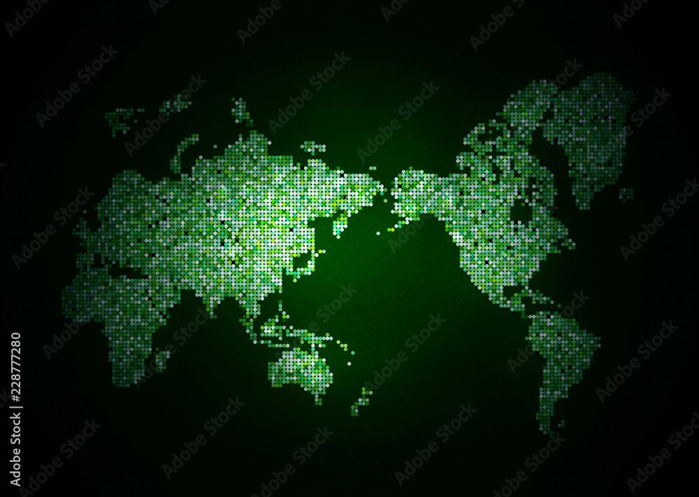 背景素材　世界地図　ドットアート