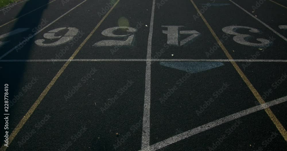 Lanes of a running track.