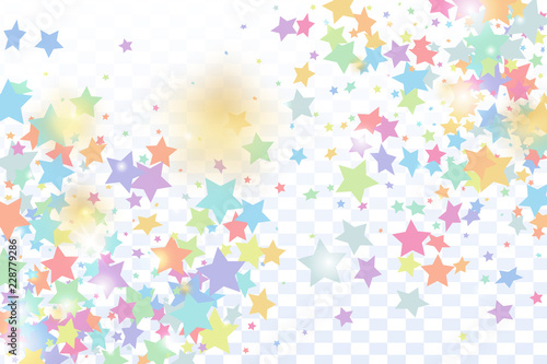 Star falling confetti background.