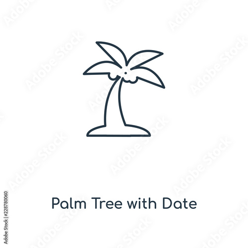 palm tree with date icon vector