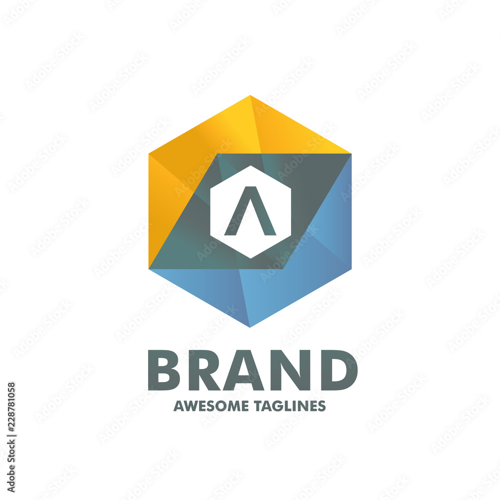 initial letter a with hexagon color background logo concept vector initial letter a with hexagon color background logo concept vector
